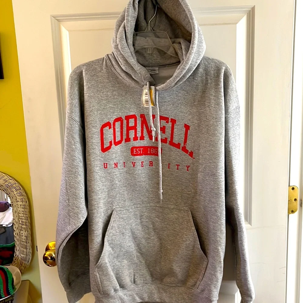 NWT! Cornell University Gray Hoodie. Size Large